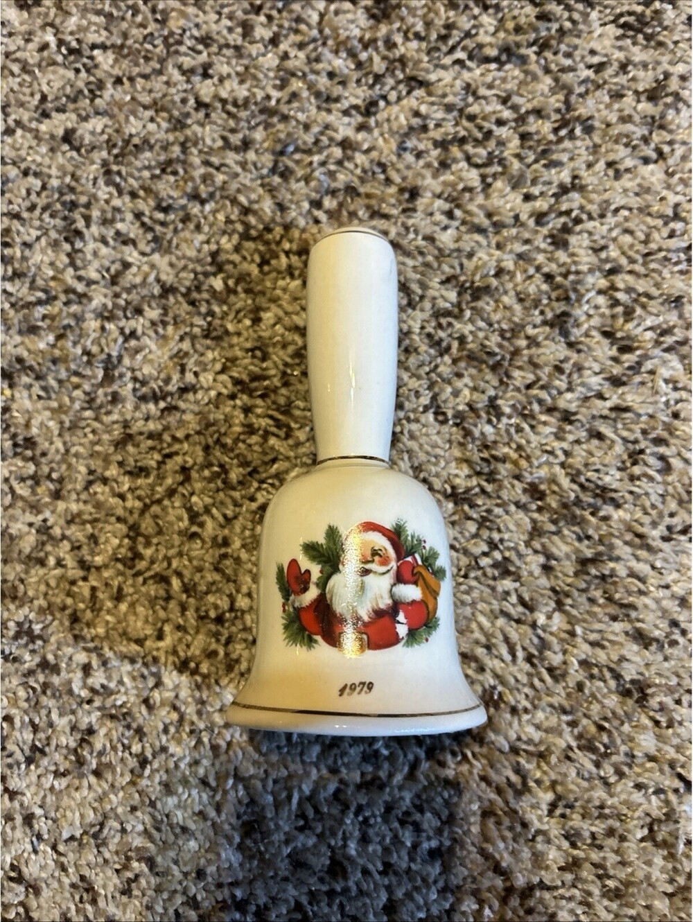 Vintage 1979 Santa Claus Christmas Ceramic Bell